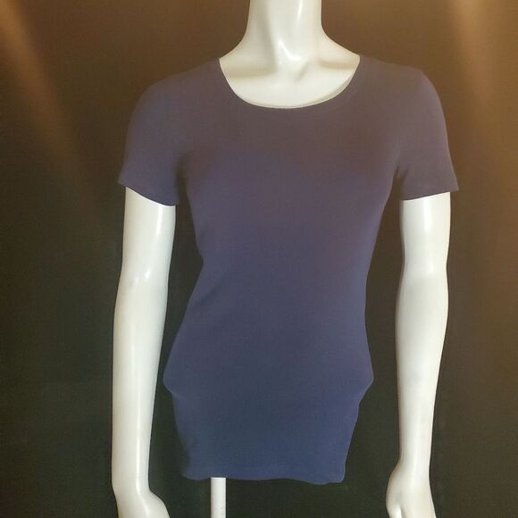NWT J. Crew Perfect Fit Navy Blue Cotton Short Sleeve Tee Shirt (XXS) - Picture 3 of 7